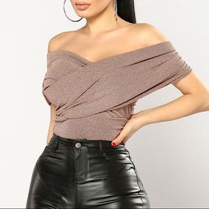 NWT Fashion Nova Shimmer Bodysuit - US Medium